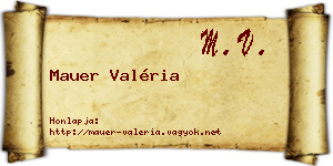 Mauer Valéria névjegykártya